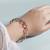 Rose gold plated cubic zirconia studded fancy bracelet cum ring jewellery for women & girls