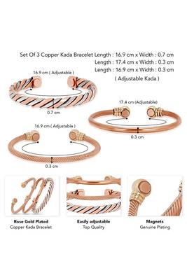 Copper cuff bracelets tibetan style hand forged with solid and high gauge kada set of 3 3