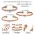 Copper cuff bracelets tibetan style hand forged with solid and high gauge kada set of 3