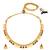 Gold plated rani pink green faux ruby faux emerald studded necklace & earrings set