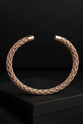 Rose gold plated contemporary kada bracelet fancy jewellery for men & boys 1