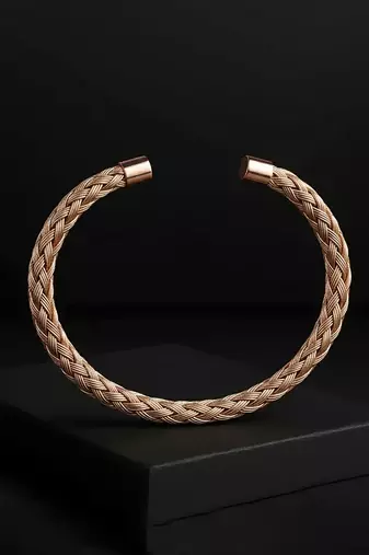 Rose gold plated contemporary kada bracelet fancy jewellery for men & boys