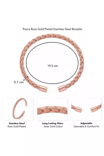Rose gold plated contemporary kada bracelet fancy jewellery for men & boys
