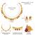 Gold plated rani pink green faux ruby faux emerald studded necklace & earrings set