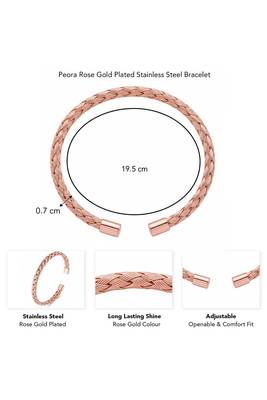 Rose gold plated contemporary kada bracelet fancy jewellery for men & boys 4