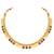 Gold plated rani pink green faux ruby faux emerald studded necklace & earrings set