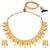 Gold plated faux ruby faux emerald & lariya studded necklace earrings set jewellery for women