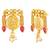 Gold plated faux ruby faux emerald & lariya studded necklace earrings set jewellery for women