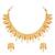 Gold plated faux ruby faux emerald & lariya studded necklace earrings set jewellery for women