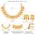 Gold plated faux ruby faux emerald & lariya studded necklace earrings set jewellery for women