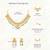 Green beads studded gold plated coin tassel necklace earrings ethnic jewellery set for women