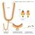 Gold plated faux ruby faux emerald studded long necklace earrings set jewellery for women