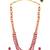 Rani pink layered long necklace earrings for women | faux ruby studded | festive jewellery