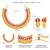 Gold plated faux ruby faux emerald studded coin tessel necklace earrings set jewellery