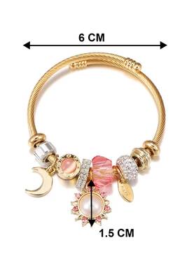 Synthetic stone studded gold plated bracelet fashion adjustable jewellery for girls & women 3