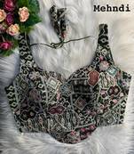 Mehendi partywear antique cording work corset style blouse for women