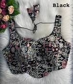 Black partywear antique cording work corset style blouse for women