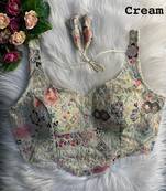 Cream partywear antique cording work corset style blouse for women