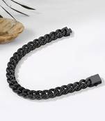 Stainless steel metal black bracelet stylish openable fancy design jewellery gift for men boys
