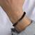 Stainless steel metal black bracelet stylish openable fancy design jewellery gift for men boys