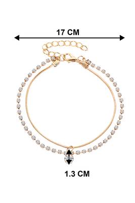 Gold plated cubic zirconia studded anklet stylish payal jewellery for girls & women (px8al01g) 4