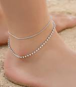 Silver plated cubic zirconia studded anklet payal jewellery for girls & women (px8al01s)