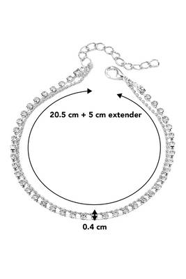 Silver plated cubic zirconia studded anklet stylish fancy payal gift for girls & women 3