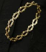 Gold plated cubic zirconia studded fancy charm bracelet cum ring jewellery for women & girls