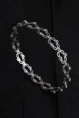 Silver plated cubic zirconia studded fancy charm bracelet cum ring jewellery for women & girls 1