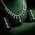 Silver plated cz studded layer necklace & drop earring sparkling jewellery set for women