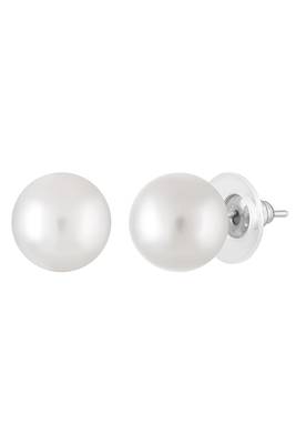 Gold plated pearl & cz studded necklace & stud earring elegant jewellery gift set for women 5