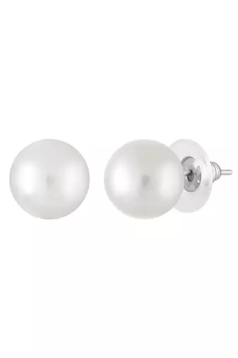 Gold plated pearl & cz studded necklace & stud earring elegant jewellery gift set for women