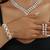 Silver plated cubic zirconia studded necklace earrings bracelet set jewellery for women