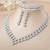 Silver plated cubic zirconia studded necklace earrings bracelet set jewellery for women