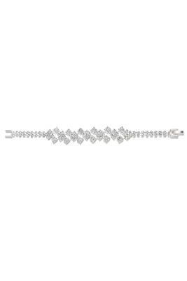 Silver plated cubic zirconia studded necklace earrings bracelet set jewellery for women 5