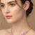 Silver plated pink crystal studded necklace earrings set contemporary jewellery for women