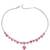 Silver plated pink crystal studded necklace earrings set contemporary jewellery for women