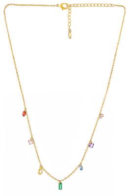 Multi-color crystal studded gold plated fancy chain necklace jewellery gift for women & girls 4