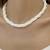 Silver plated white beads studded necklace stylish casual jewellery for women & girls (px9n56)
