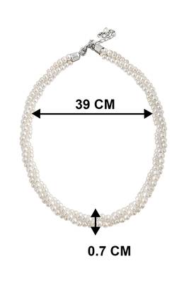 Silver plated white beads studded necklace stylish casual jewellery for women & girls (px9n56) 4