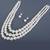 Silver plated pearl studded 3 layer necklace drop earrings set fashion jewellery for women