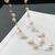Gold plated peach pearl studded 3 layer necklace stylish jewellery gift for women & girls