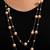 Gold plated peach pearl studded 3 layer necklace stylish jewellery gift for women & girls