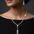 Silver plated crystal studded necklace earrings set fancy contemporary jewellery for women