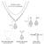 Silver plated crystal & cz studded necklace and drop earrings jewellery set for women