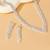 Silver plated cubic zirconia necklace and drop earring set elegant fashion jewellery for women