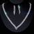 Silver plated cubic zirconia necklace and drop earring set elegant fashion jewellery for women