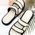 White embellished faux leather double strap flats for women