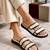 White embellished faux leather double strap flats for women