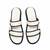 White embellished faux leather double strap flats for women